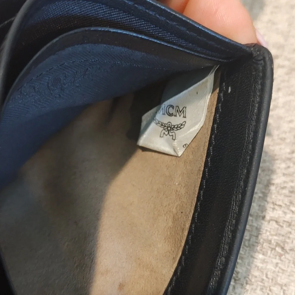 MCM Bifold Mens Wallet•Black on Black•Used•ID Holder•